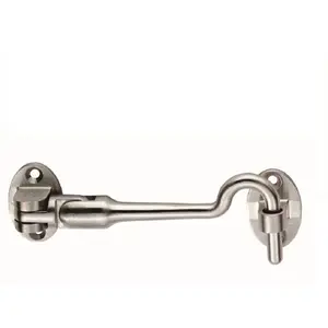 Silent Pattern Cabin Hook & Eye Bright Stainless Steel 100mm Arm Cabinet Hatch