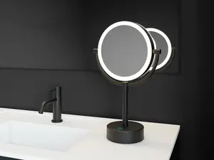 Cosmic Free-Standing Magnifying Mirror With Adjustable Led Light Matte Black Essentials (LED)(X5)(3W 5V/1A) USB