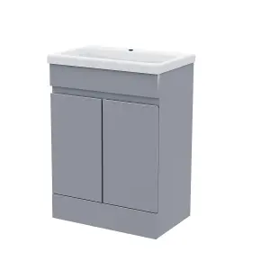 Nes Home Alaska Grey 600 mm Freestanding Basin Vanity Unit