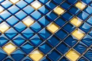 Glass mosaic on mesh for bathroom or kitchen 300mm x 300mm - Starry sky