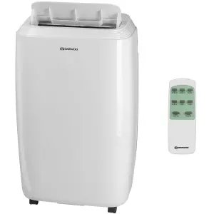 Daewoo 4-in-1 Four Seasons Large Dehumidifier & Fan Heater AND Summer 12000 BTU Air Conditioner with Remote Control White