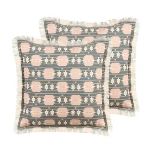 Set of 2 Cushions DIANTHUS 60 x 60 cm Geometric Multicolour