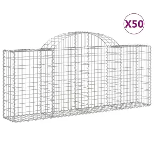 Berkfield Arched Gabion Baskets 50 pcs 200x30x80/100 cm Galvanised Iron