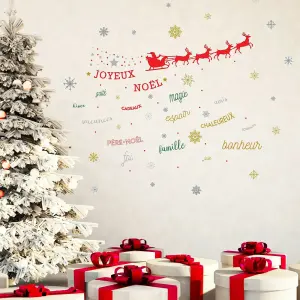 French Christmas Reindeer Tree Wall Sticker Living room DIY Home Decorations