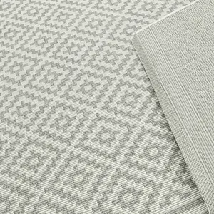 Grey Outdoor Rug, Geometric Stain-Resistant Rug For Patio Decks Garden Balcony, 4mm Modern Outdoor Rug-120cm X 170cm