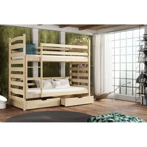 Teme Single (3') Bunk Bed with Drawers Natural