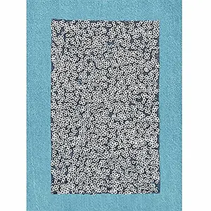 Denim Patches: with Sequins: Iron-on: 20 x 15cm: Light Blue & Silver