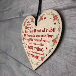 Valentines Gift For Him Her Thank You Gift Wooden Heart Anniversary Present Keepsake