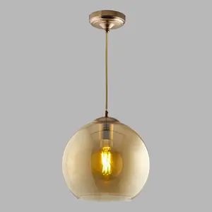 Bobby 1 - Light Pendant Antique Brass / 28cm H x 30cm W x 30cm D