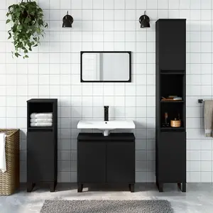 Berkfield Bathroom Cabinet Black 58x33x60 cm Engineered Wood