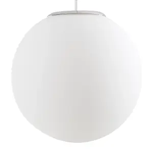 ValueLights Metropolis Silver Globe Ceiling Pendant Shade and B22 GLS LED 6W Warm White 3000K Bulb