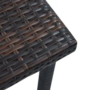 Berkfield Garden Tea Table Brown 40x40x40 cm Poly Rattan