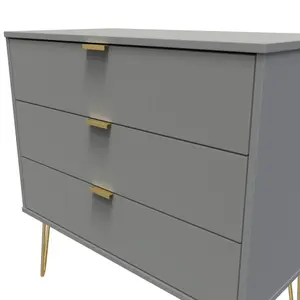 Linear Ready assembled Matt dark grey 3 Drawer Chest of drawers (H)695mm (W)765mm (D)415mm