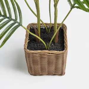 Palm Leaf Tree in Basket Artificial Plant Natural Style New Home Decorative Fake