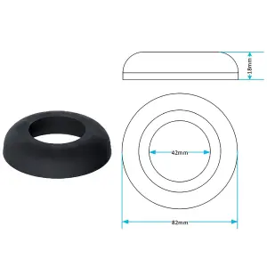 SPARES2GO Toilet Cistern Seal Kit 100mm M6 Bolt Through 1.5" Rubber Dome 2" Foam Washer Set