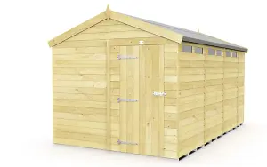 8 x 14 Feet Apex Security Shed - Single Door - Wood - L417 x W231 x H217 cm