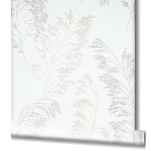 Paste the Wall Elegant White & Pearl Wallpaper