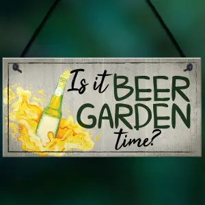 Red Ocean Signs Garden Time Hanging Garden Shed Sign Wall Pub Bar Plaques Friendship Gifts