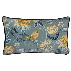 Evans Lichfield Chatsworth Aviary Velvet Piped Feather Rich Cushion