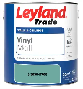 Leyland Trade Vinyl Matt Walls & Ceilings Emulsion Paint (S 3030-B70G) 2.5L