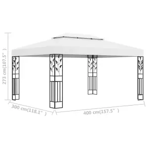 Berkfield Gazebo with Double Roof 3x4 m White