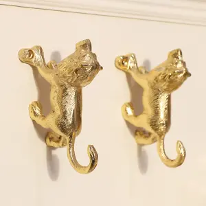 Melody Maison Set of 3 Gold Lion Wall Hooks