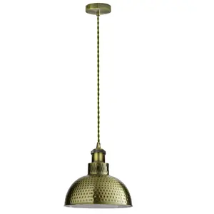 Kronos 1 - Light Dome Pendant Green Brass