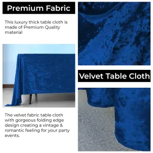 Diamond Velvet Square Tablecloth, Royal Blue , 54 Inch x 54 Inch