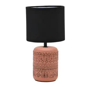 Hestia Lamp with Terracotta Base & Black Shade