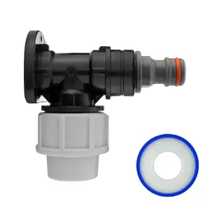 20mm Water Pipe mdpe Compression Back/Wall Plate with Universal Garden Hose Connection