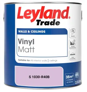 Leyland Trade Vinyl Matt Walls & Ceilings Emulsion Paint (S 1030-R40B) 2.5L