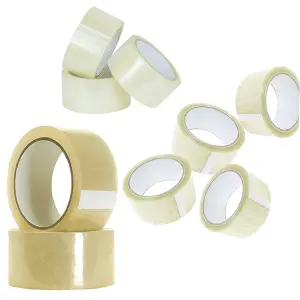 6 Rolls of Clear 50mm x 66m Strong Sticky Packaging Parcel Tapes