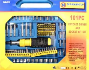 101Pc Ratchet Driver And Socket Bit Set With Folding Case Hand Tool Multi Purpose