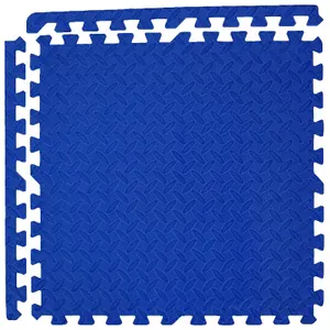 Interlocking EVA Gym Yoga Mats in Blue Anti-Fatigue Soft Foam Exercise Play Floor Tiles