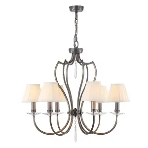 Elstead Pimlico 6 Light Chandelier Dark Bronze Finish, E14