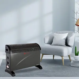 Schallen 2000W Electric Convector Radiator Heater with Built in Timer (Black)