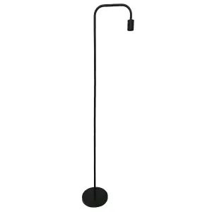 First Choice Lighting Leroy Matt Black 151cm Exposed Bulb Floor Lamp