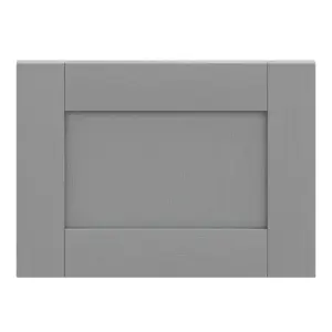 GoodHome Alpinia Matt slate grey wood effect Shaker 2 drawer front, bridging door & bi fold door 500mm