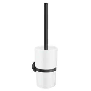 Smedbo Wall Mounted Toilet Brush and Porcelain Container