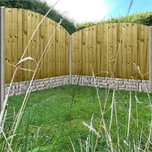 Dome Top Feather Edge Fence Panel (Pack of 3) Width: 6ft x Height: 4ft Vertical Closeboard Planks Fully Framed