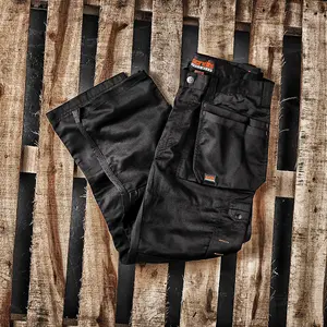 Scruffs WORKER PLUS Black Work Trousers with Holster Pockets Trade Hardwearing - 38in Waist - 30in Leg - Short