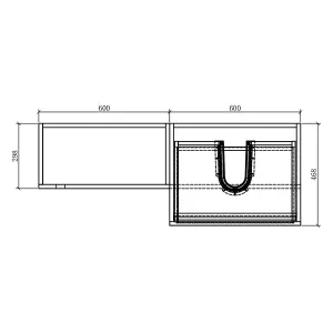 Solstice Metallic Right Hand Bathroom Vanity Basin & WC Unit Combination (W)1200mm (H)890mm