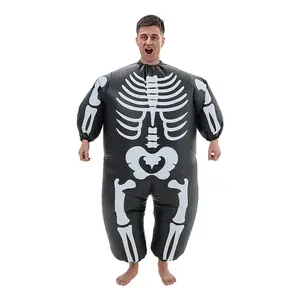 6ft Fancy Dress Up Halloween Skeleton Frame Inflatable Costume for Adult