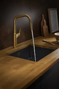 Clearwater Santor Pull Out With Twin Spray Kitchen Brushed Brass- SAN20BB