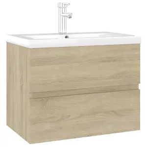 Berkfield Sink Cabinet with Built-in Basin Sonoma Oak Engineered Wood