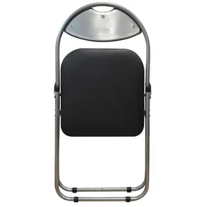 Harbour Housewares - Padded Folding Chair - Black/Silver