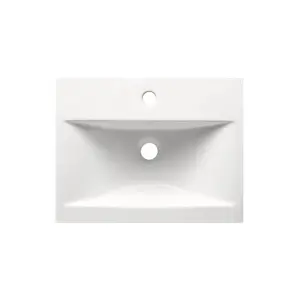 Novela 515mm Wall Hung Vanity Unit in White Gloss with Ceramic Basin