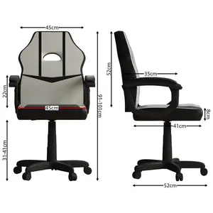 Latitude Run Muskoka Adjustable Ergonomic Faux Leather Swiveling PC & Racing Game Chair White