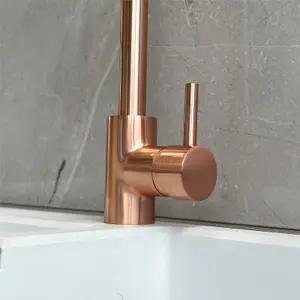 Liquida W10CP D-Shape Swivel Spout Single Lever Copper Kitchen Mixer Tap