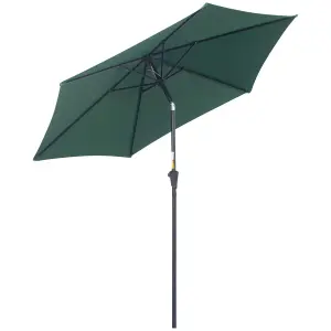 Outsunny Patio Umbrella Parasol Sun Shade Garden Aluminium Green 2.6M